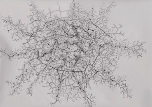 Note for an Urban Landscape II, ink on transparent paper, 30 x 40 cm.