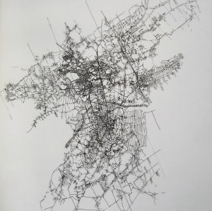 Note for an Invisible City, ink on transparent paper, 50 x 70 cm.