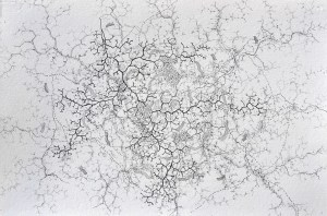 Note for a Violent Day II, pencils on paper, 50 x 70 cm.