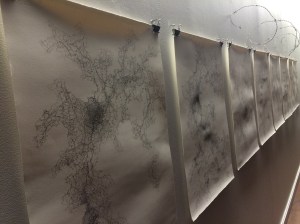 Off Human Bondage, No Man's Land, drawings, wire, Anya and Andrew Shiva Gallery, N. York, 2015