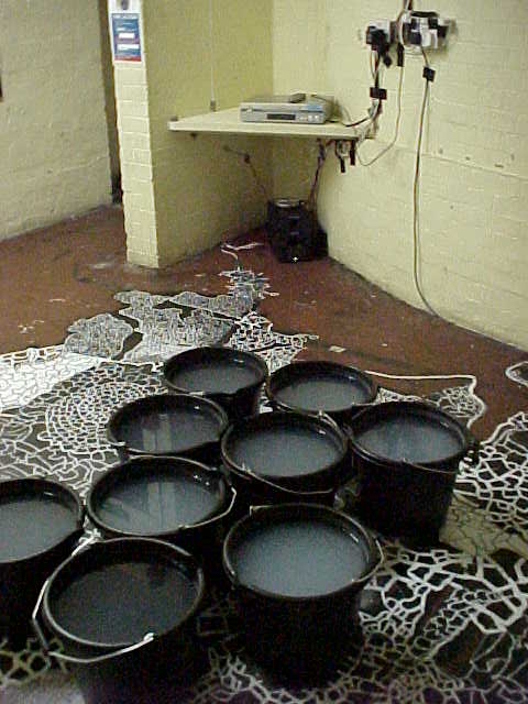 Mizu - Water - H20, video, painting, sound, Strand Station, London.