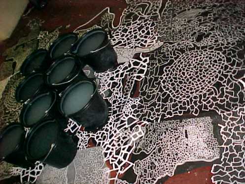 Mizu - Water - H20, video, painting, sound, Strand Station, London.